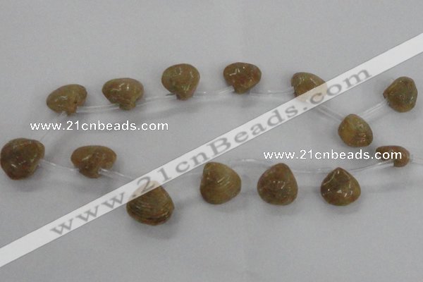 CTD1585 Top drilled 13*15mm - 18*20mm freeform shell fossil beads