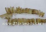 CTD1592 Top drilled 6*20mm - 8*45mm sticks lemon quartz beads