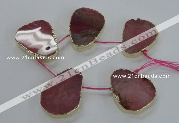 CTD1599 Top drilled 35*40mm - 35*45mm freeform agate beads