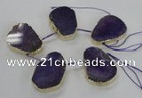 CTD1601 Top drilled 35*40mm - 35*45mm freeform agate beads