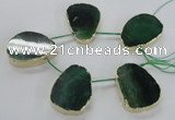 CTD1603 Top drilled 35*40mm - 35*45mm freeform agate beads