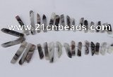 CTD1606 Top drilled 6*25mm - 8*50mm sticks botswana agate beads