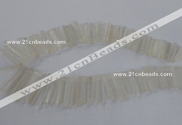 CTD1620 Top drilled 5*25mm - 6*45mm sticks white crystal beads