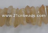 CTD1624 Top drilled 4*15mm - 6*35mm sticks plated quartz beads