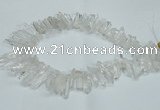 CTD1638 Top drilled 5*25mm - 7*45mm sticks white crystal beads