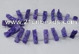 CTD1650 Top drilled 10*20mm - 15*40mm freeform druzy agate beads