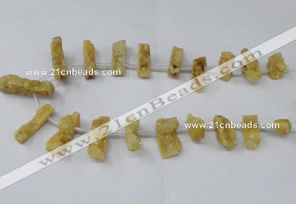 CTD1652 Top drilled 10*20mm - 15*40mm freeform druzy agate beads