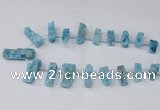CTD1653 Top drilled 10*20mm - 15*40mm freeform druzy agate beads