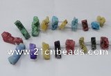 CTD1655 Top drilled 10*20mm - 15*40mm freeform druzy agate beads