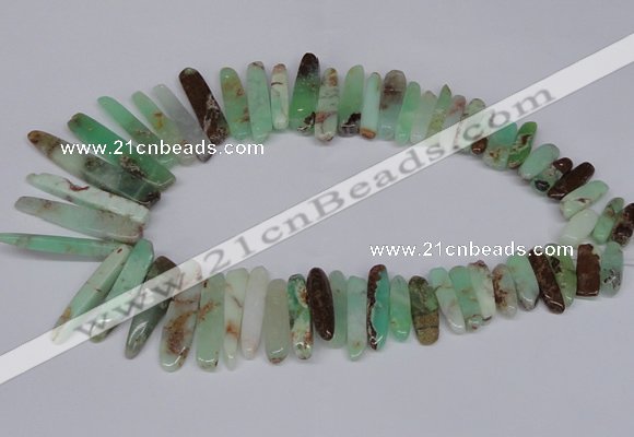 CTD1657 Top drilled 6*20mm - 8*50mm sticks Australia chrysoprase beads