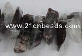 CTD1658 Top drilled 6*15mm - 8*35mm sticks green phantom quartz beads