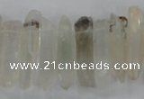 CTD1661 Top drilled 6*18mm - 8*35mm sticks green phantom quartz beads