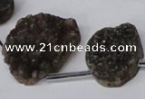 CTD1673 Top drilled 18*25mm - 25*35mm freeform druzy agate beads