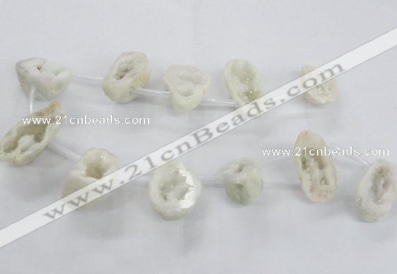 CTD1680 Top drilled 15*25mm - 30*35mm nuggets druzy agate beads