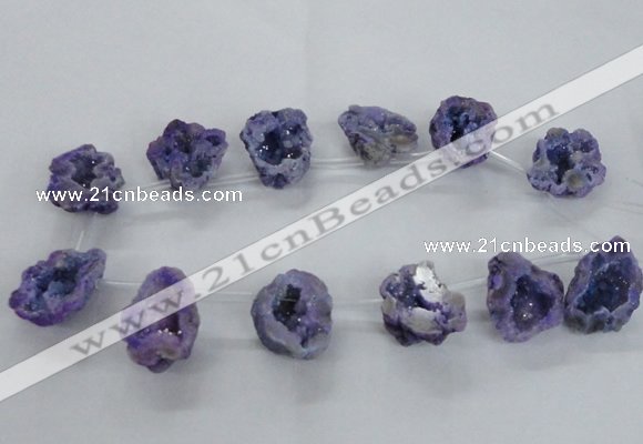 CTD1682 Top drilled 15*25mm - 30*35mm nuggets druzy agate beads