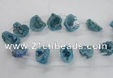 CTD1684 Top drilled 15*25mm - 30*35mm nuggets druzy agate beads