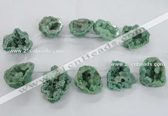 CTD1685 Top drilled 15*25mm - 30*35mm nuggets druzy agate beads