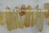 CTD1691 Top drilled 5*15mm - 7*35mm sticks dyed white crystal beads