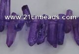 CTD1692 Top drilled 5*15mm - 7*35mm sticks dyed white crystal beads