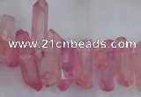 CTD1693 Top drilled 5*15mm - 7*35mm sticks dyed white crystal beads