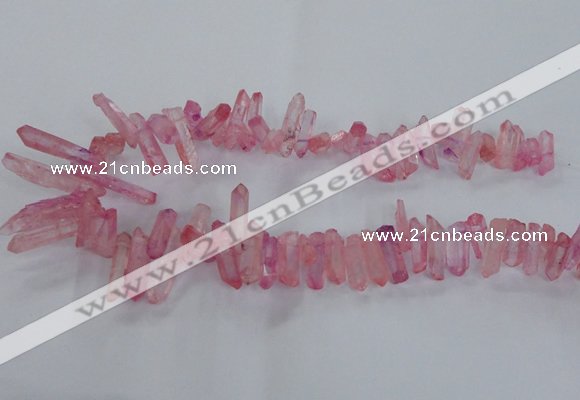 CTD1693 Top drilled 5*15mm - 7*35mm sticks dyed white crystal beads