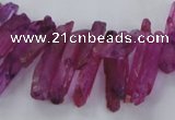 CTD1694 Top drilled 5*15mm - 7*35mm sticks dyed white crystal beads