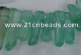 CTD1695 Top drilled 5*15mm - 7*35mm sticks dyed white crystal beads