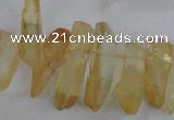 CTD1698 Top drilled 8*15mm - 11*35mm sticks dyed white crystal beads