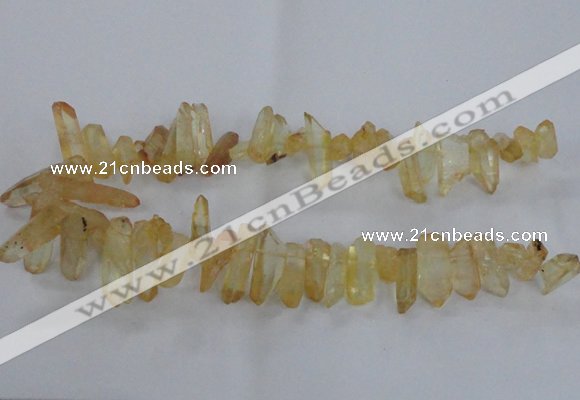 CTD1698 Top drilled 8*15mm - 11*35mm sticks dyed white crystal beads