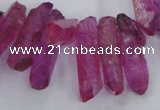 CTD1700 Top drilled 8*15mm - 11*35mm sticks dyed white crystal beads