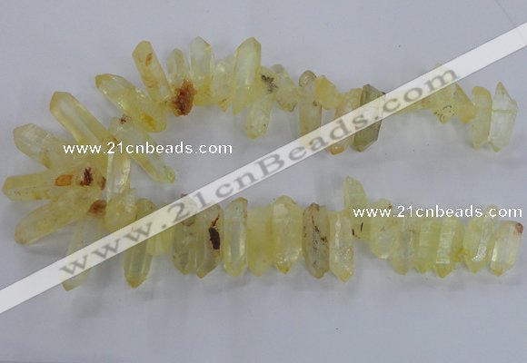 CTD1705 Top drilled 10*15mm - 15*35mm sticks dyed white crystal beads