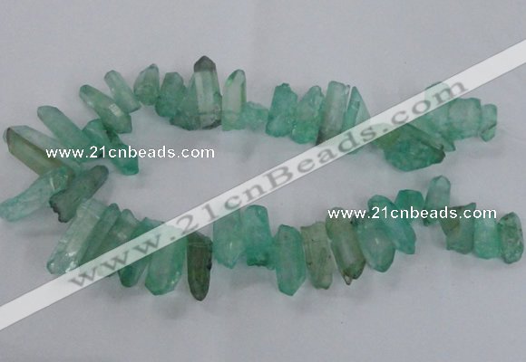 CTD1707 Top drilled 10*15mm - 15*35mm sticks dyed white crystal beads