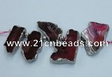 CTD1729 Top drilled 25*35mm - 30*45mm freeform agate slab beads