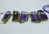 CTD1735 Top drilled 25*35mm - 30*45mm freeform agate slab beads