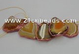 CTD1739 Top drilled 25*35mm - 35*50mm freeform agate slab beads