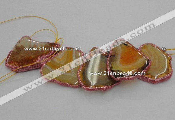 CTD1739 Top drilled 25*35mm - 35*50mm freeform agate slab beads