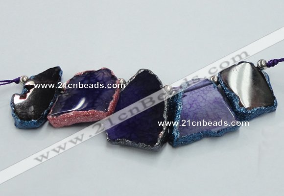 CTD1745 Top drilled 25*35mm - 35*50mm freeform agate slab beads