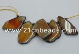 CTD1756 Top drilled 20*40mm - 35*55mm freeform agate slab beads