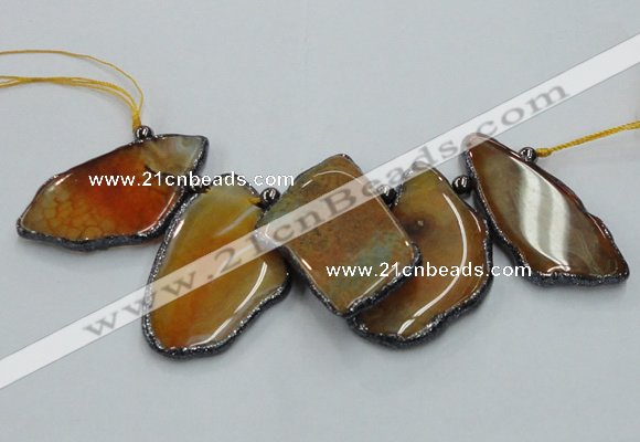 CTD1756 Top drilled 20*40mm - 35*55mm freeform agate slab beads