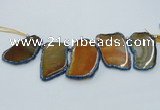 CTD1757 Top drilled 20*40mm - 35*55mm freeform agate slab beads