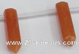 CTD1803 Top drilled 10*30mm - 10*32mm sticks red aventurine beads