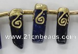 CTD1927 Top drilled 8*20mm - 10*35mm sticks lapis lazuli beads