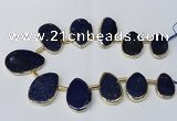 CTD1928 Top drilled 18*25mm - 25*40mm freeform lapis lazuli beads