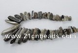 CTD1930 Top drilled 8*15mm - 10*50mm sticks agate gemstone beads