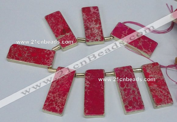 CTD1944 Top drilled 18*45mm - 20*50mm rectangle sea sediment jasper beads