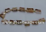 CTD1993 Top drilled 18*25mm - 20*25mm freeform druzy citrine beads