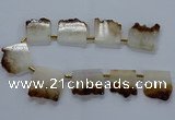 CTD1995 Top drilled 30*35mm - 35*40mm freeform druzy citrine beads