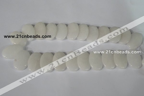 CTD20 Top drilled 20*30mm oval white stone beads wholesale