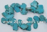 CTD2014 Top drilled 20*25mm - 30*35mm freeform turquoise beads