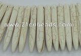 CTD2028 Top drilled 5*40mm - 5*45mm sticks turquoise beads